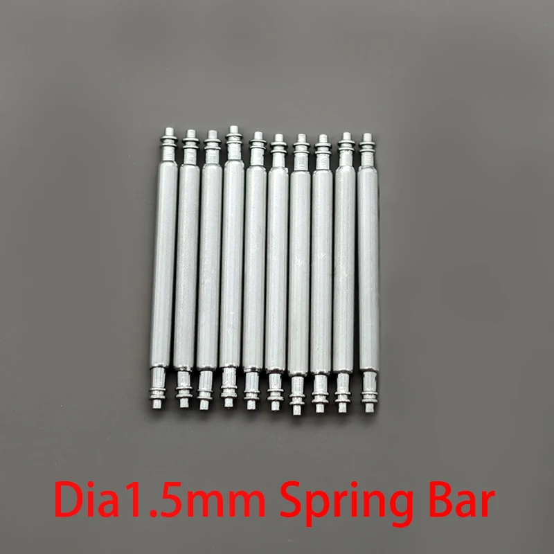 10 шт., пружинный стержень диаметром 1,5 мм, 1,8 мм, штифты для ремешка для часов, подходят для ширины 10–30 мм, браслет для ремешка для часов, булавки из нержавеющей стали 316L