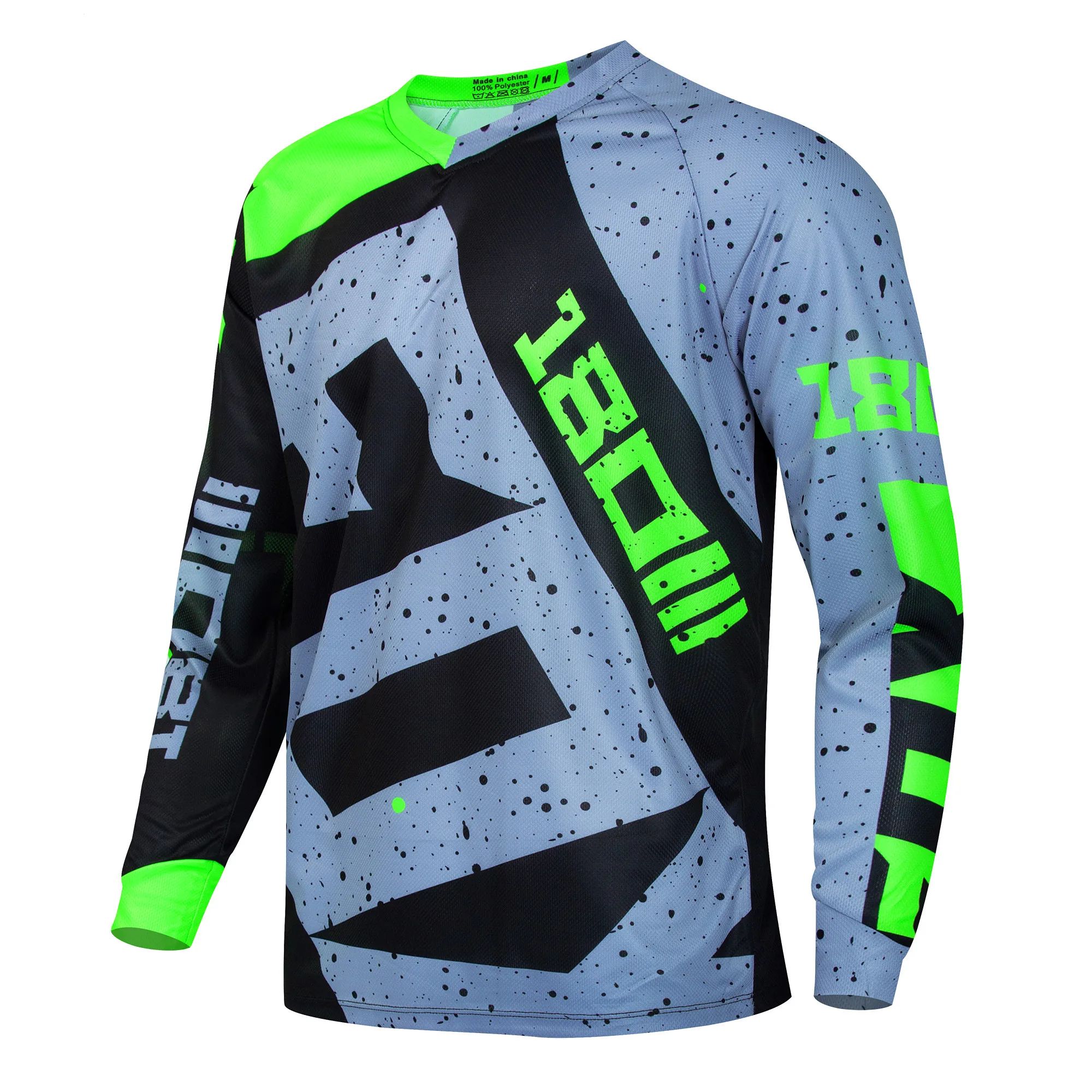 2027 Men's Alphabets Pattern Cycling Jerseys Active Breathable MoistureWicking Loose Long Sleeve Shirt For Biking Riding Sports view 2