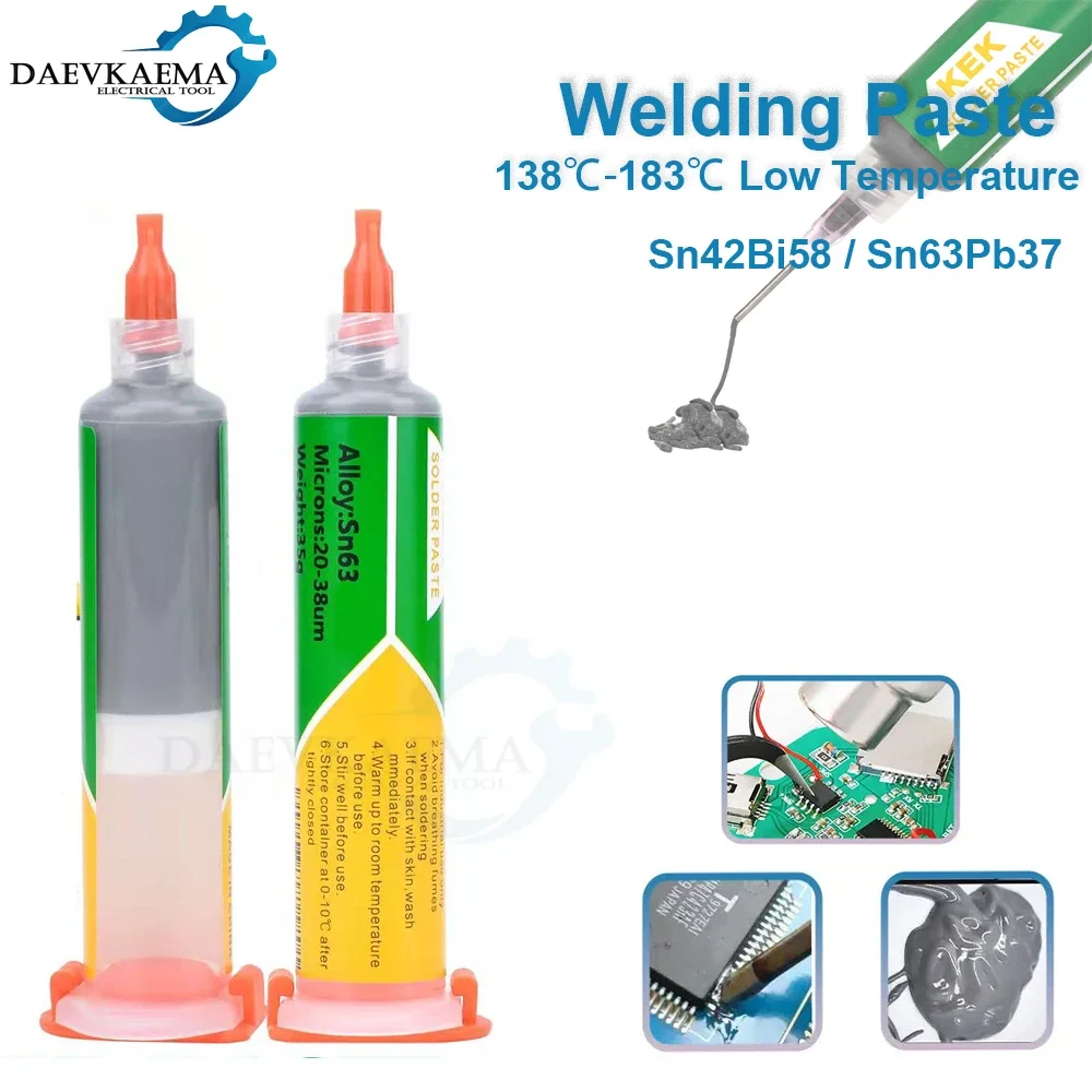 

SMD Lead-Free Medium High Low Temperature Syringe Solder Paste LED BGA Sn42bi58 Phone Repair Welding Tin Soldering Paste 138℃