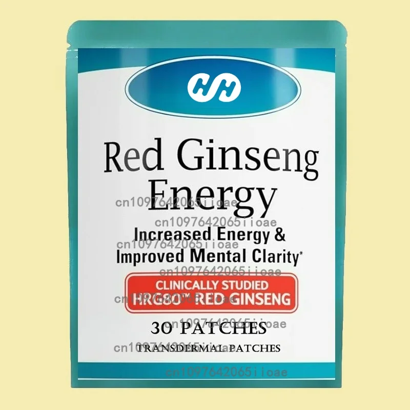 Toppe transdermiche coreane per radici di ginseng rosso, 30 conteggi, messa a fuoco energetica, performance, vitalità, supporto immunitario