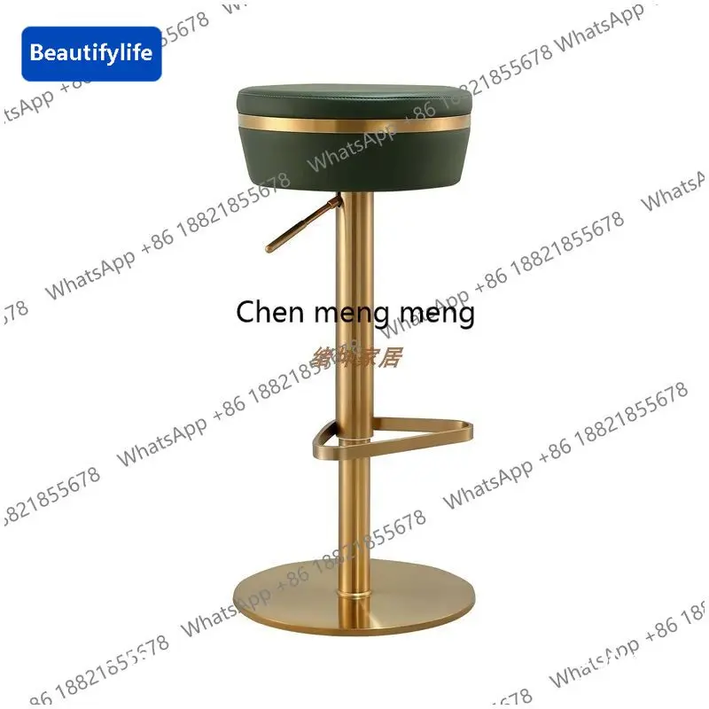 

Барный стул C85 Nordic Light Luxury из нержавеющей стали с подъемным механизмом, итальянский вращающийся барный стул, стул для кухонного острова.