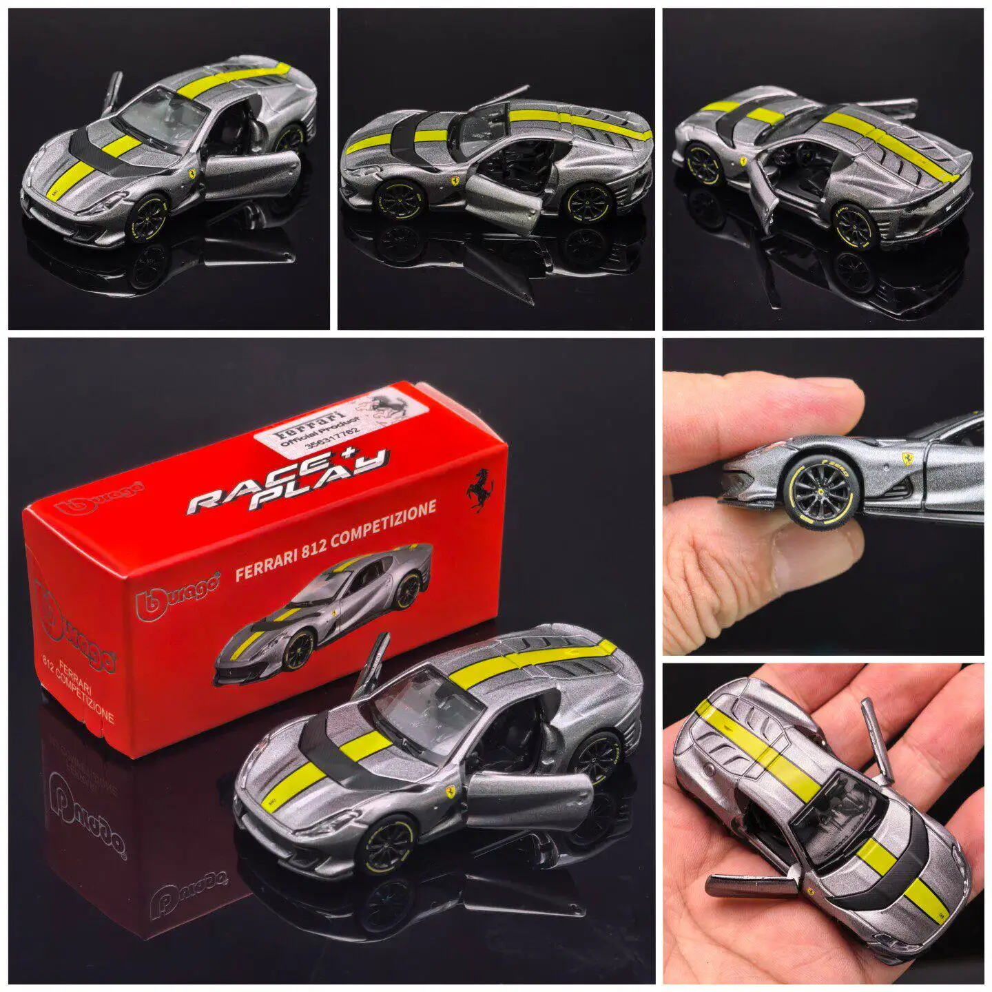 Bburago 1:64 Ferrari Serie Legierung Druckgussmodelle SP3 458 599 ENZO Mini Simulationsautos F12 SF90 812 Sammlerfahrzeug Spielzeug Geschenk – Detail 4