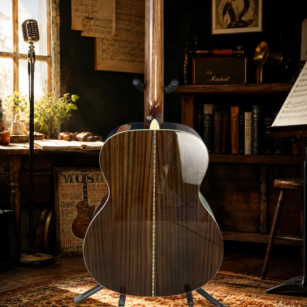 Handmade Acoustic Guitar OM28 Spruce Top Rosewood Fingerboard 20 Frets Bone Nut Rosewood Fingerboard for Professional Music Performance view 4