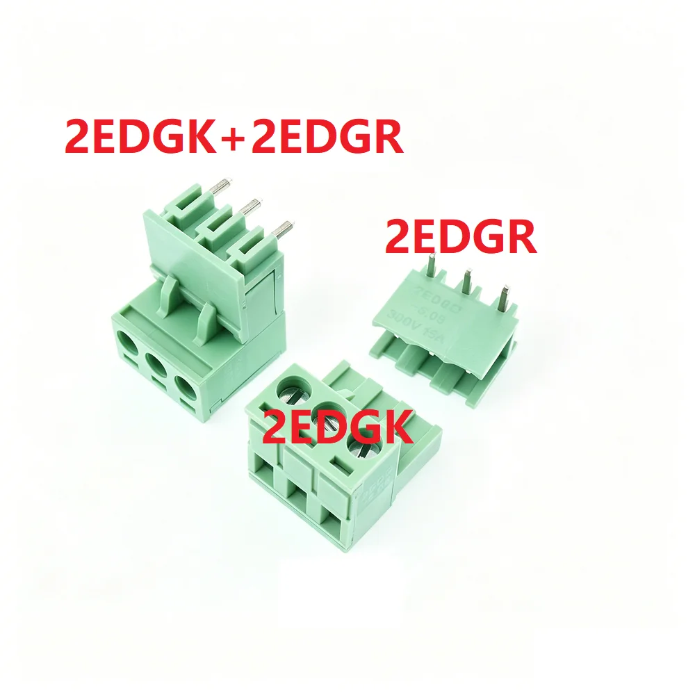 10PCS  3Pin Screw Terminal Block Connector 2EDGK-5.08 2EDGR-5.08 2EDGRC-5.08 2EDGV-5.08 2EDGVC-5.08