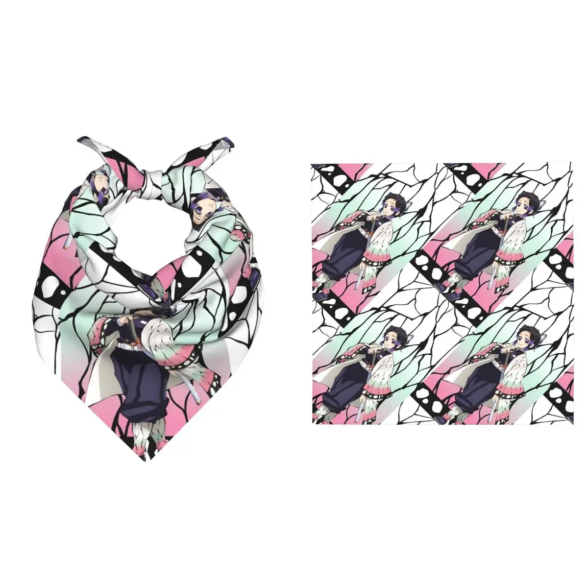 Custom D-Demons Slayers Square Scarf Men Women Neckerchief Soft Unique Anime Cartoon Comic Bandana Hairband for Birthday