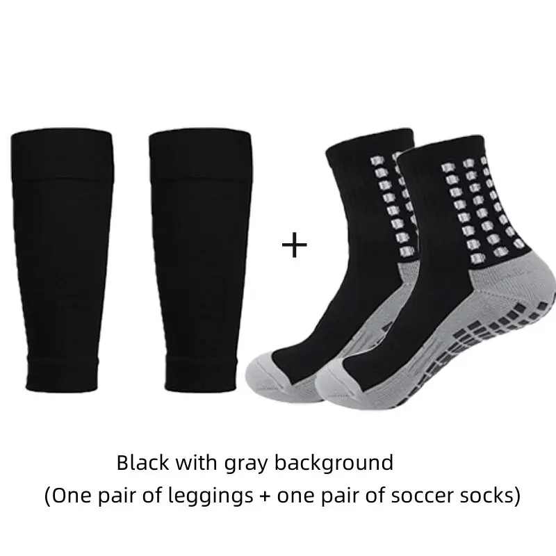 A Pair Of Soccer Socks And Soccer Board Leg Protectors Sports Knee Pads Anti-Friction Training Anti-Slip Bottom Dot Glue