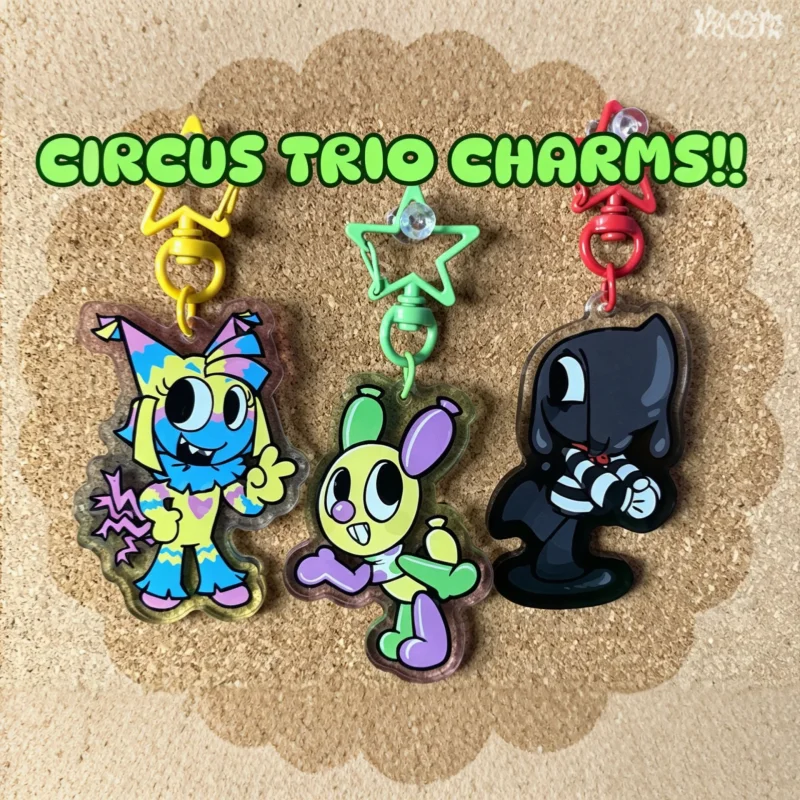 Lot de 3 porte-clés en acrylique mignons sur le thème de l'anime, cadeau assorti pour meilleurs amis, pendentif de sac à dos avec personnage de dessin animé, objet de collection