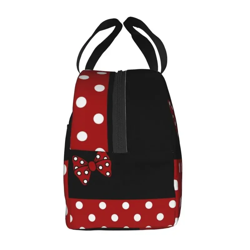 Cute Cartoon Minnie Character Insulated Lunch Bags for Camping Travel Resuable Cooler Thermal Bento Box Women Children