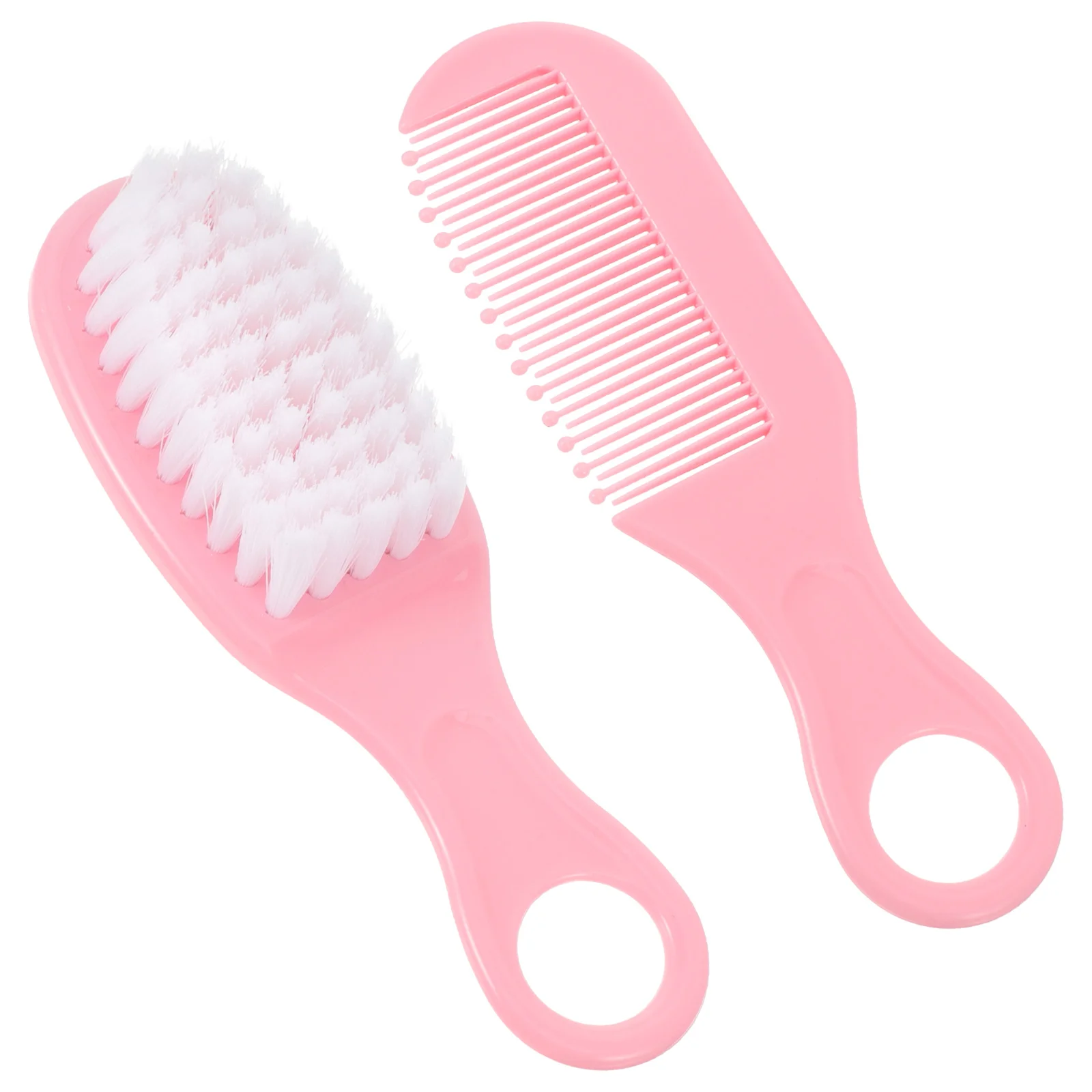 1 Set Baby Brush and Comb Newborn Infant Massage Hair Brush Comb Kit (Pink) Baby Comb Massage Comb Infant Comb