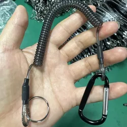 Fishing Climbing Camping Flexible Rope with D Shape Carabiner Cord Outdoor Useful Keyring Hangings Retractable Rope Safe Lanyard