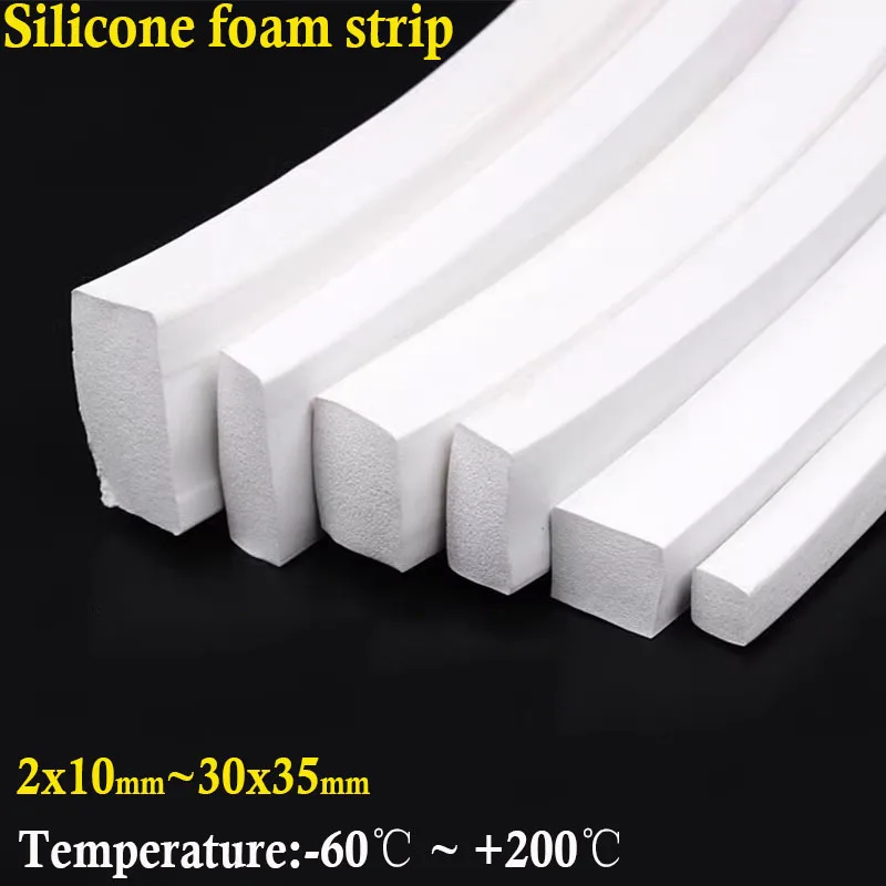 Striscia di spugna di Silicone strisce di schiuma di gomma quadrata bianca porte finestre guarnizione di tenuta di rivestimento guarnizione resistente alle alte Temperature