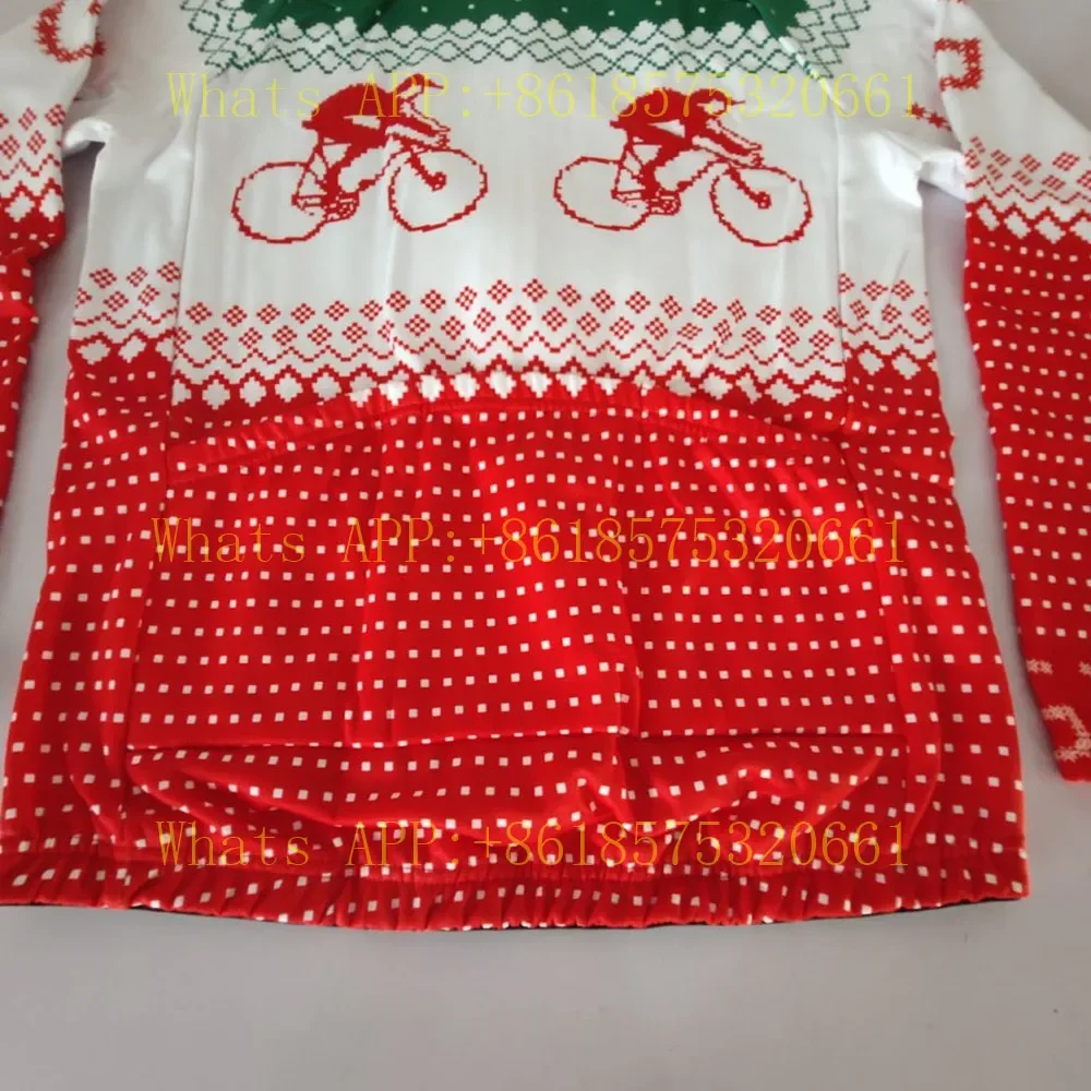 Christmas Theme Winter long sleeves Jerseys Fleece mans cycling clothing MTB Mountain Bike jersey wear maillot ciclismo hombre