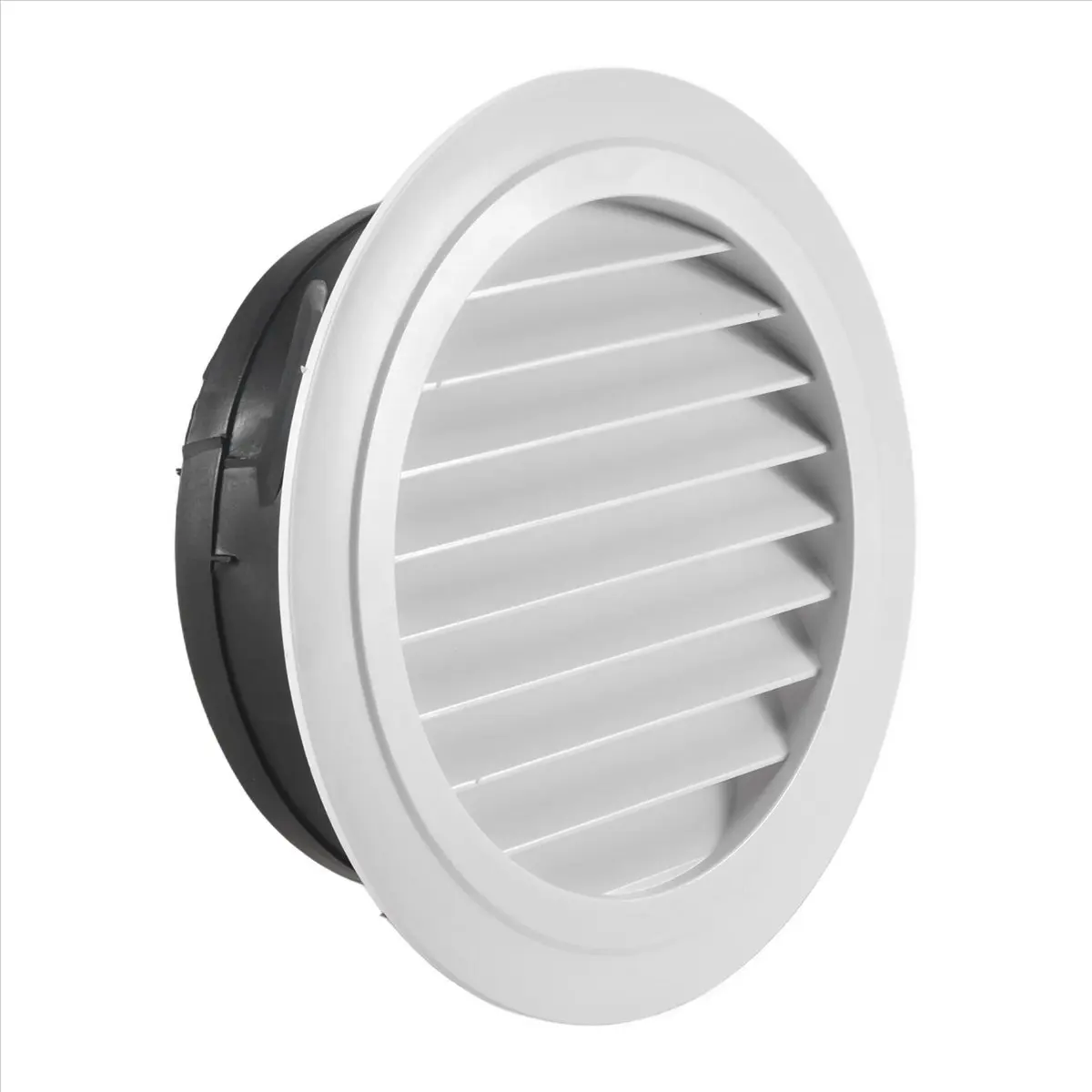 A75K 8 Inch Round Air Vent ABS Louver Grille Cover White Soffit Vent with Built-In Fly Screen Mesh for Bathroom Kitchen Ventilat