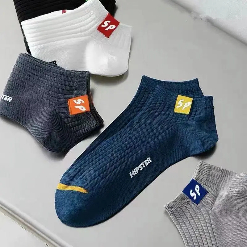 10 Pairs Mens Letters SP Short Socks Spring And Summer Shallow Low Top Sport Short Socks Trend In Tube Socks