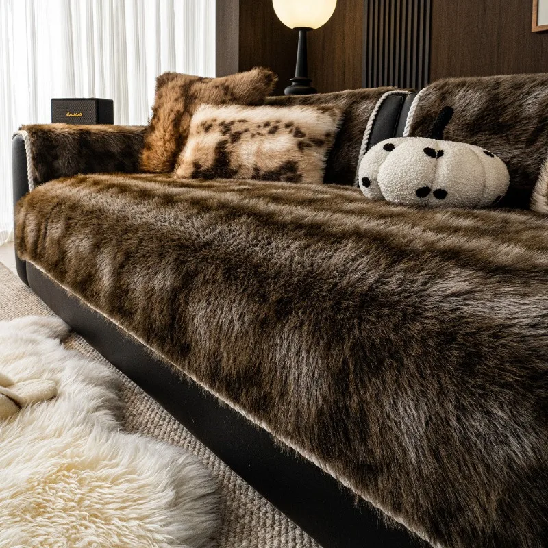 2026 الأوسط القديم نمط غطاء أريكة النسيج ضوء الفاخرة الثابتة عدم الانزلاق سميكة ودافئة غطاء وسادة أريكة الخريف والشتاء جديد #4