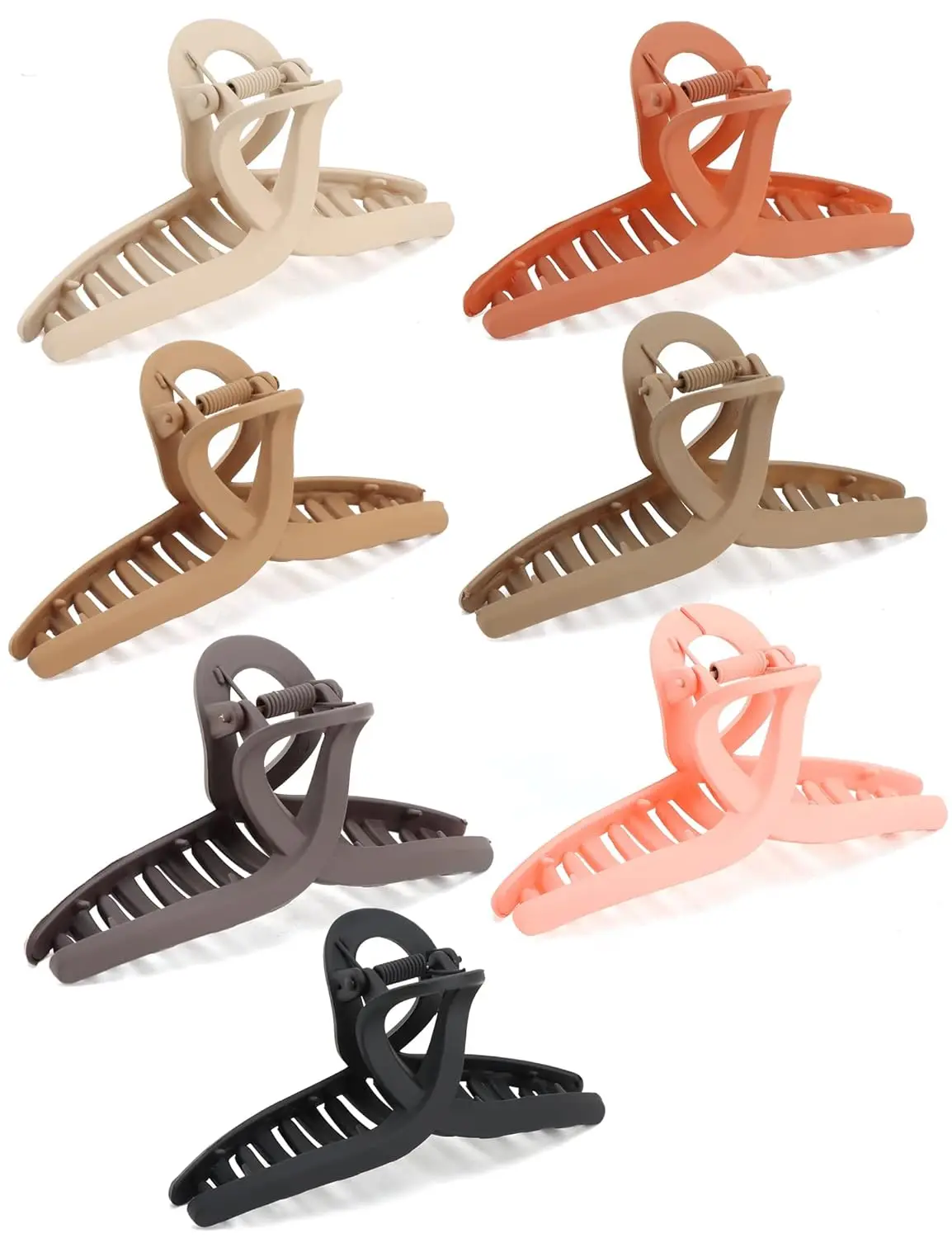 7 Pcs Claw Clips,4.5 inch Claw Clips Medium Set, Claw Clips for Thick Hair,Simple Butterfly Hair Clips Design,Must Have Basic Ha