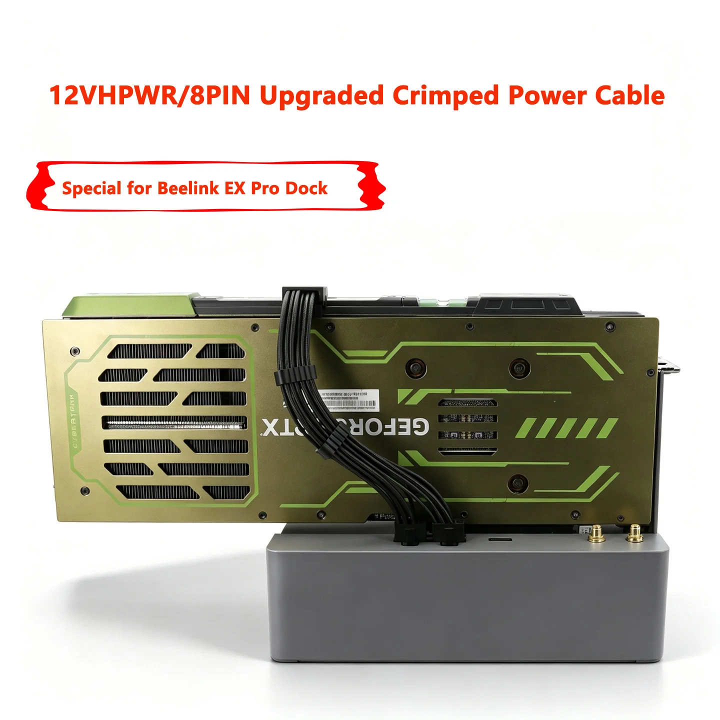 Graphics Card Power Cable 12VHPWR / 8PIN Upgraded Crimped‑Wire, for Beelink EX Pro Docking Station Only