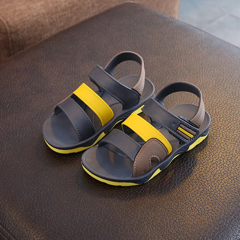 Children Beach Sandals Students Non-slip Shoes Simple Generous Boys Sandals Wear and Off Easy Soft Bottom Kids Casual Footwear