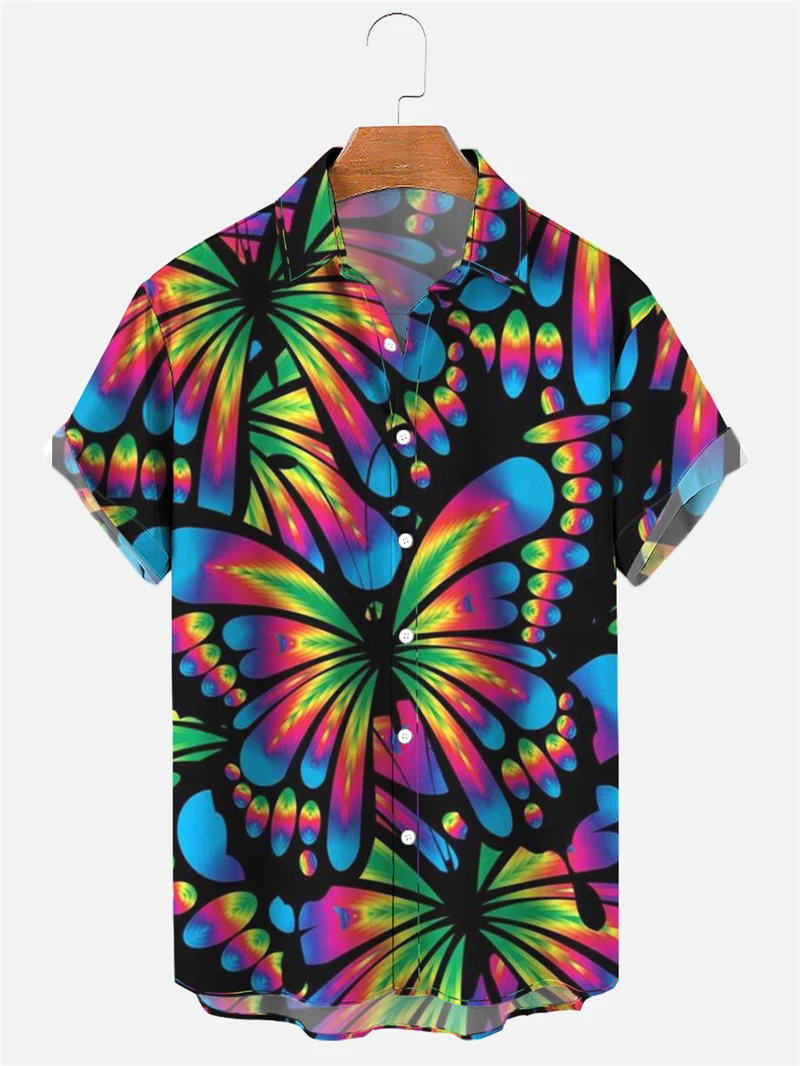 

Cool Men's Shirts Colours Shirts For Men Fashion Hawaiian Shirt Casual Beach Blouses Holiday Blouse Mens Clothing Camisa Summer