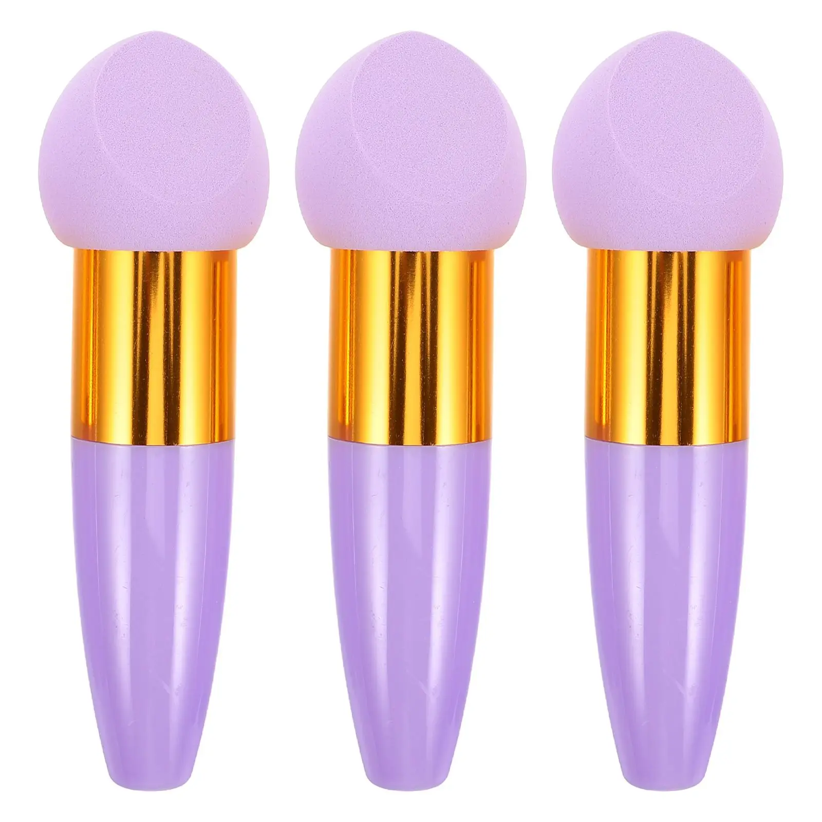 

3Pcs Stick Handle Makeup Sponge Applicator Dry Foundation Powder Blend Tool Face Woman