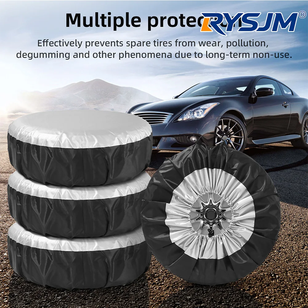 

13-19inch 19-23inch Car SUV Spare Tire Cover Case White Tire Wheel Bag Tyre Spare Storage Tote Oxford Cloth Protective Sleeve