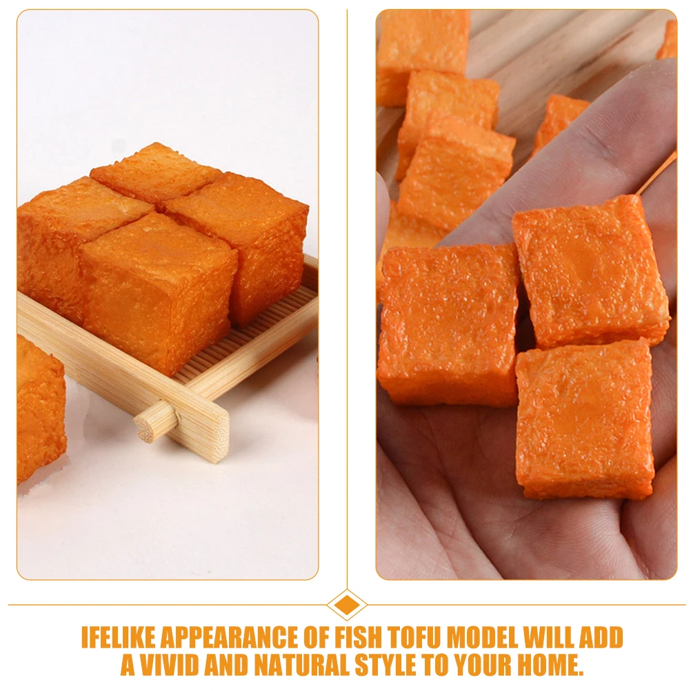 

6pcs Simulation Fish Tofu Props PVC Realistic Fake Food Models for Restaurant Home Decoration Photography Kitchen Use Lifelike