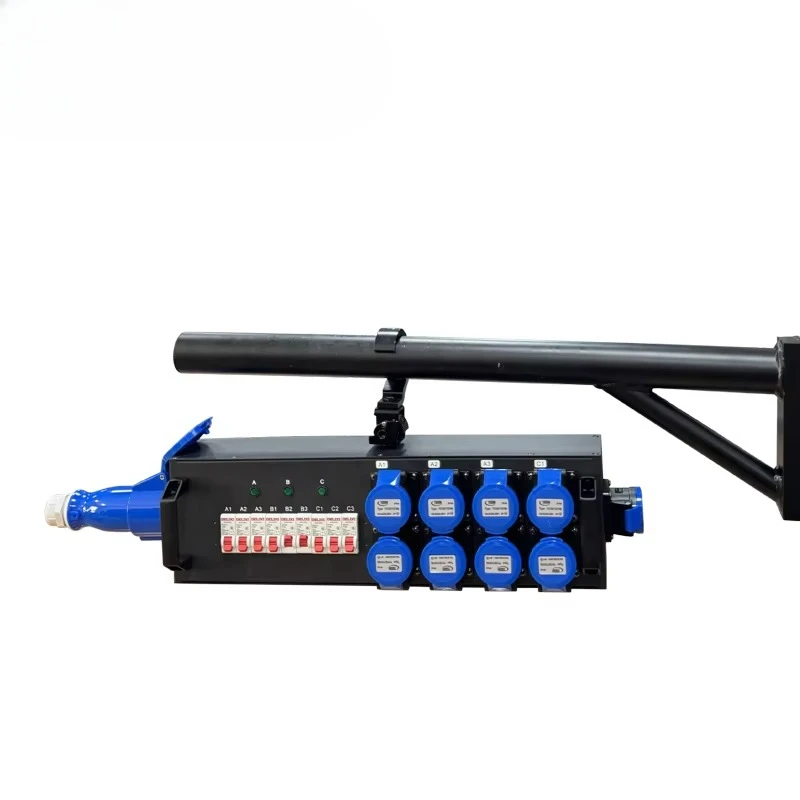 Portable Mini Power Splitter 9 Road Waterproof 16A Output and 16A 3pin Input Power Distribution for a variety of applications