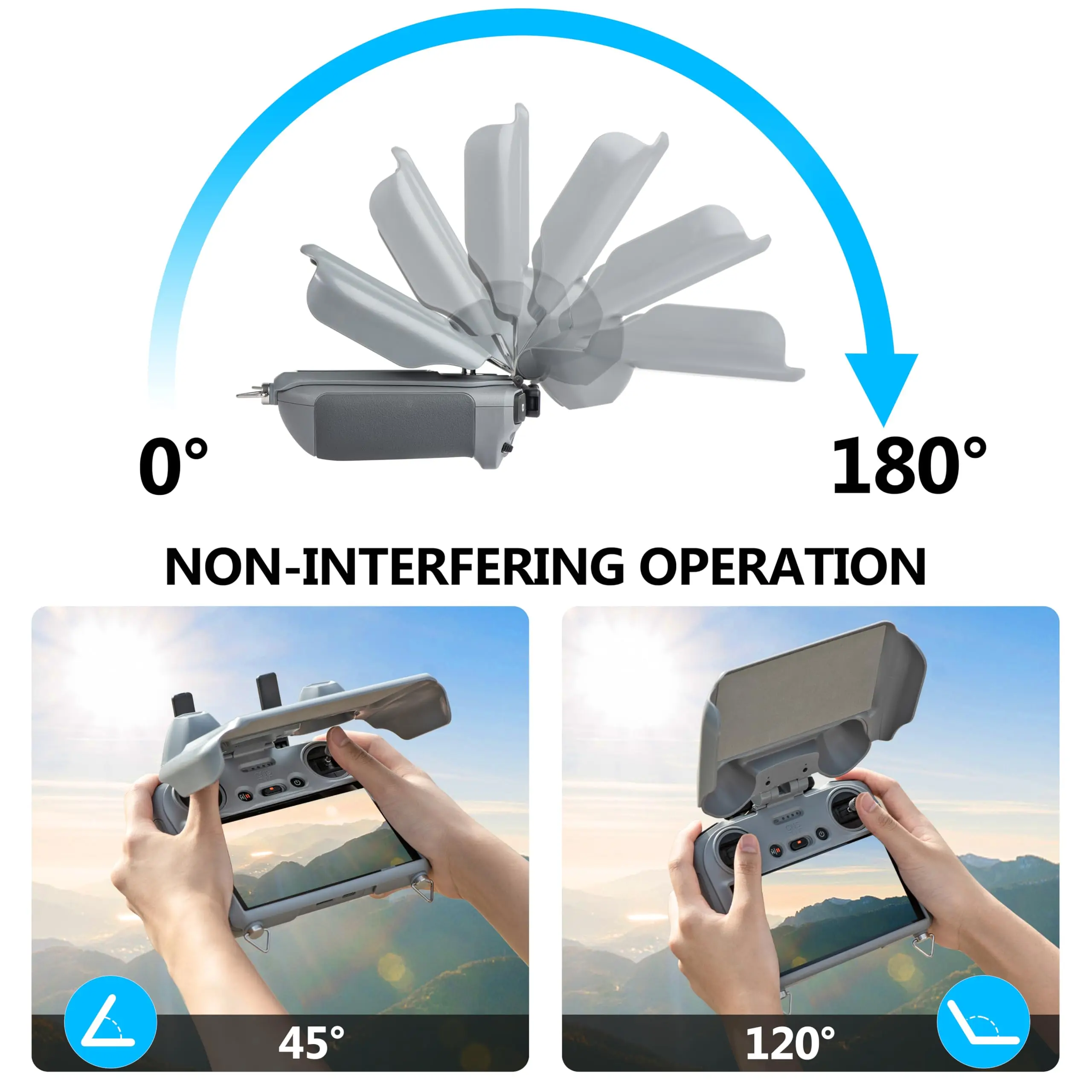 Mini 4 Pro Sun Hood for DJI RC 2 Controller,3-IN-1 Sunshade Joysticks Screen Protector for DJI Mini 4 Pro/Air 3S Accessories