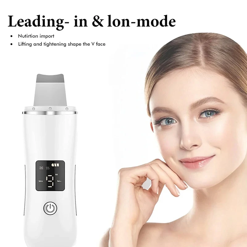 EMS Ultrasonic Ion Cleansing Face Lift Scrubber Electric Blackhead Removal Device Dead Skin Peel-Off Home Use Beauty