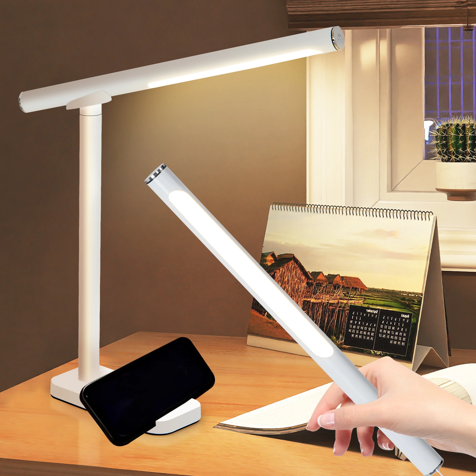 

LED Desk Lamp Rechargeable Touch Dimmable Control Adjustable Magnetic Table Lamp