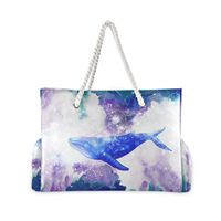 Handbags Nylon Cloth Beach Bag Summer Large Capacity Shoulder Bag dolphin Print Waterproof Travel Hemp Rope Sundries Tote Bag