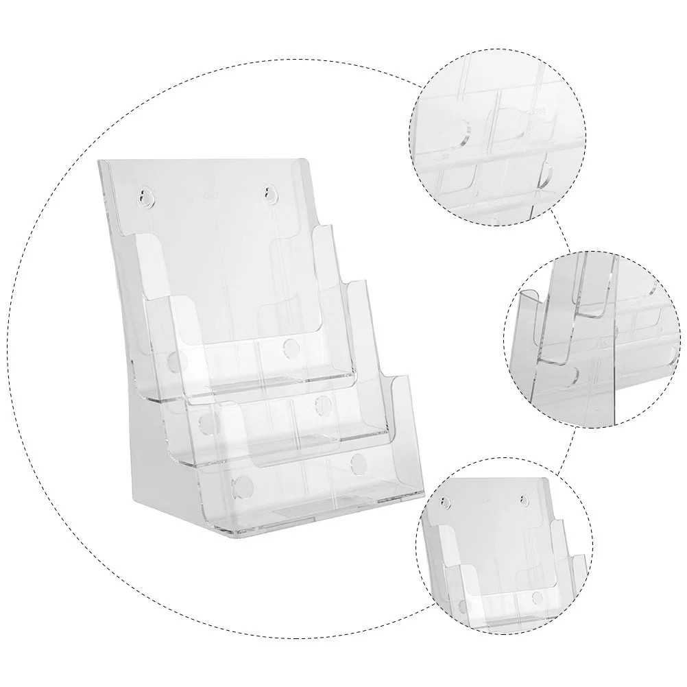 

Three-Layer Acrylic Organizer Desktop File Storage Magazine Stand Office Supplies Three-Layer File Organizer