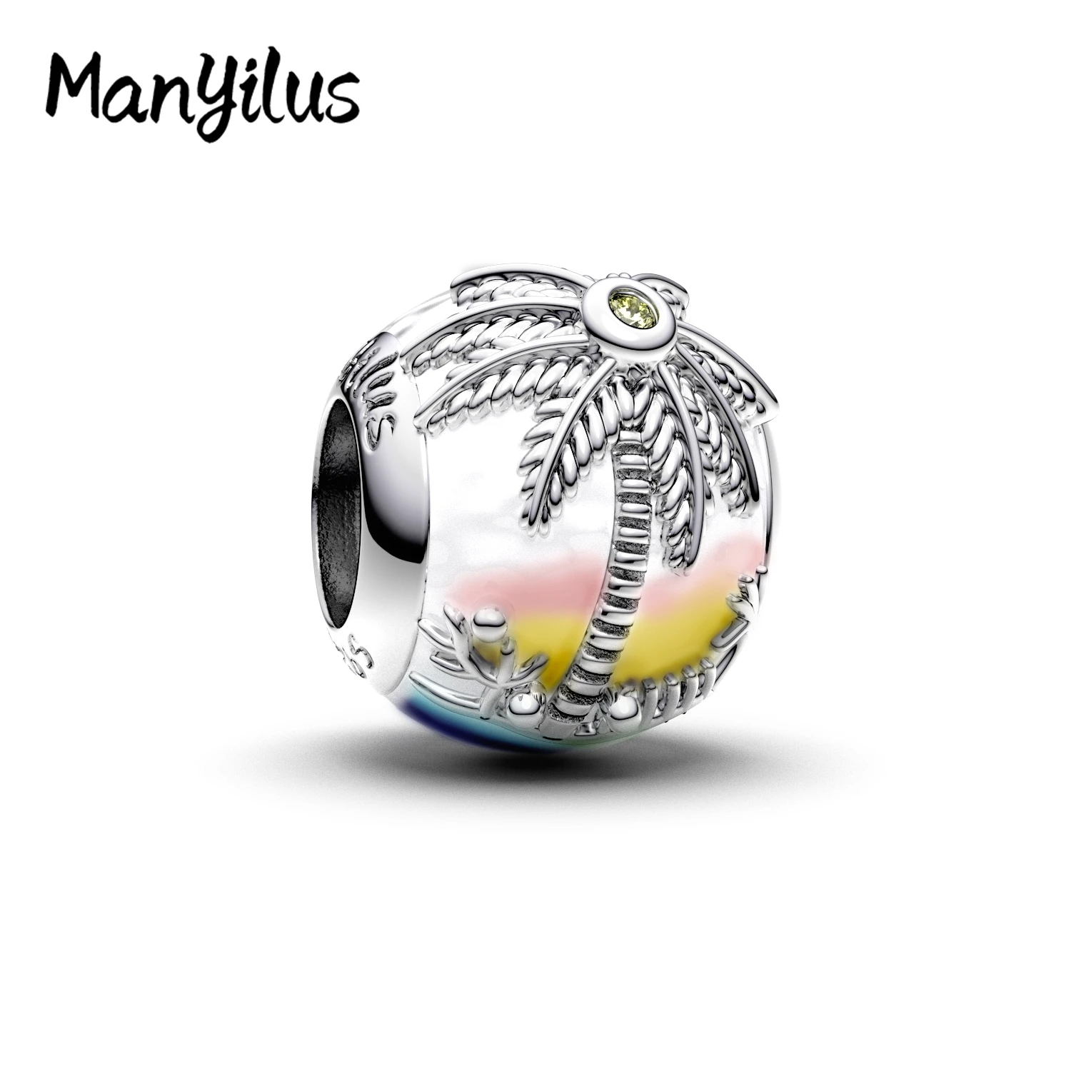 

Manyilus 2025 Coconut Tree Charms S925 Sterling Silver Women's Jewelry Beads For Original 925 Silver Charm Bracelet Charms Gift