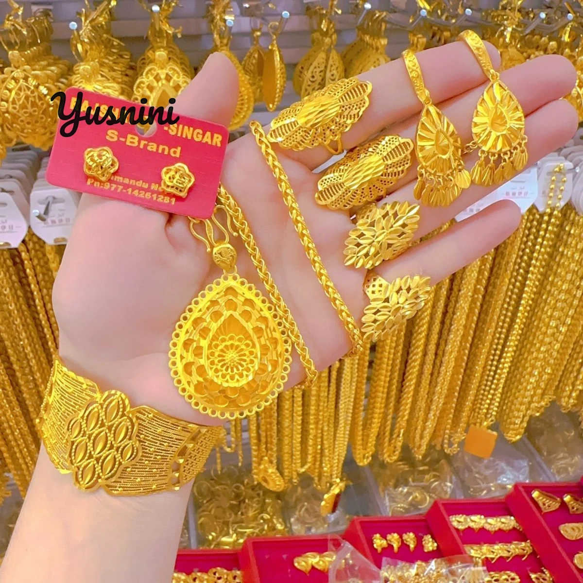 

Fashion Dubai 24K Gold Plated Custom Necklace Earrings Rings Bracelets Jewelry Set for Wedding Party Gifts for Lovers DD11002