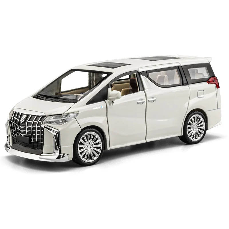 1:24 Alphard Remote Control Electric Door Alloy Car Model Shockproof Sound and Light Business Decorative Ornaments Toy Gift