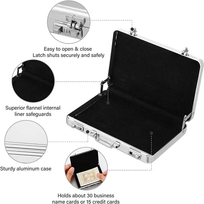 Business Card Organizer Aluminum Mini Briefcase Business Card Organizer For Man And Woman Pocket Business Card Holder For Mini