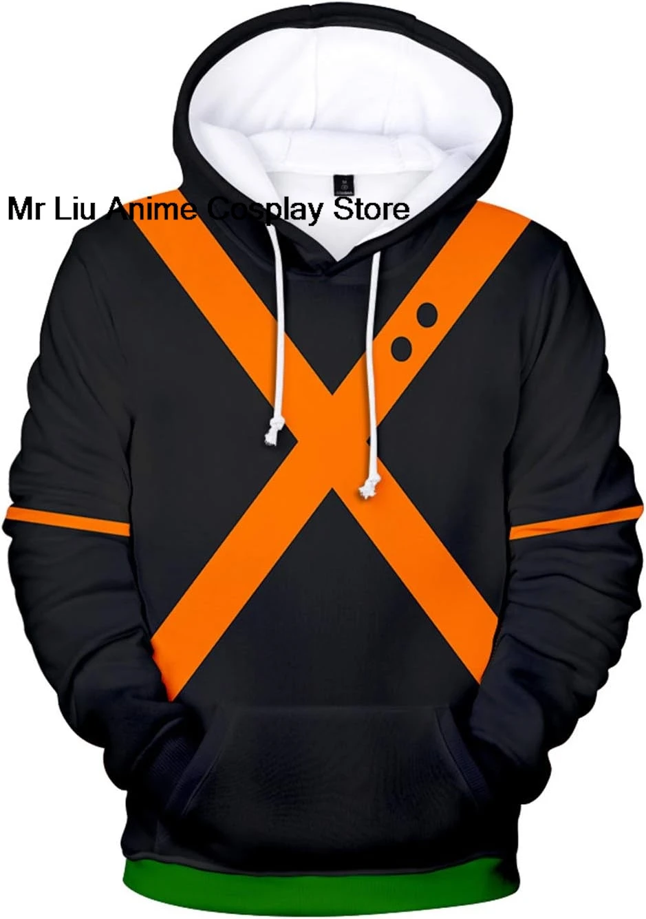 Cosplay Jacket Zip Up Katsuki Hooded 3D Printed Pullover Sweatshirt Halloween Costume Coat