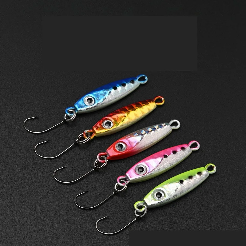 

DUODUOYU 1PCS Micro Jig Fishing Lures 3g/5g Small Metal JIgging Fishing Bait Hard Artificial Lure With Single Hook Fishing Tools
