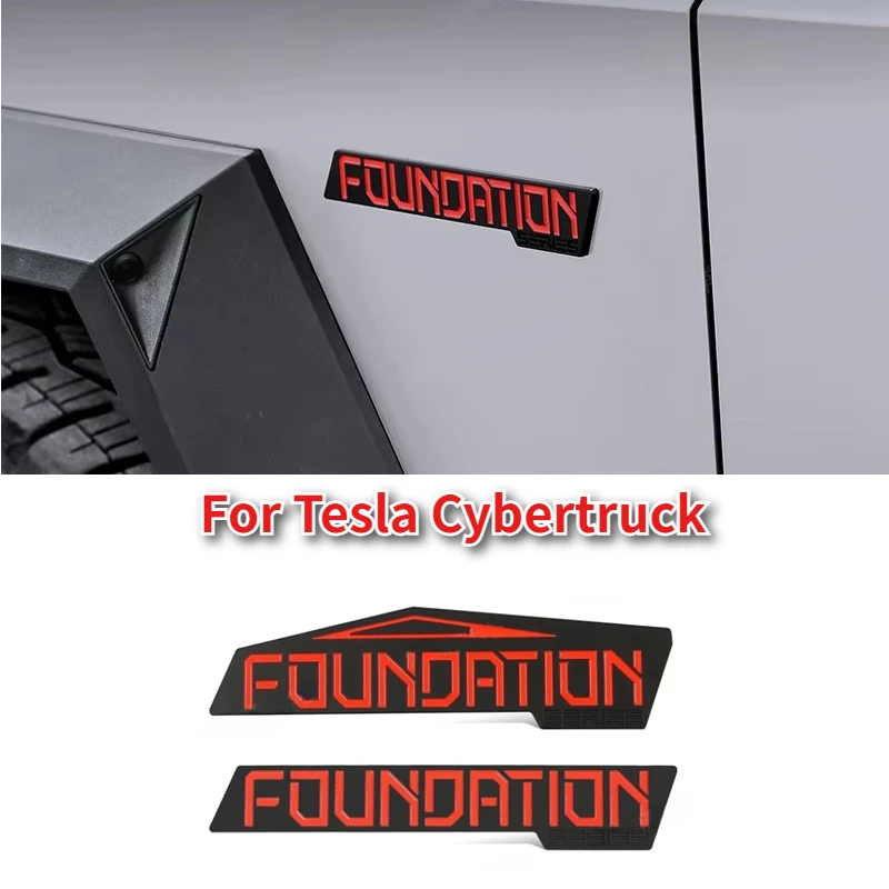 

Для Tesla Cybertruck 2024 2025 буквы эмблема FOUNDATION ограниченная серия логотип 3D ABS украшения кузова автомобиля наклейки аксессуары