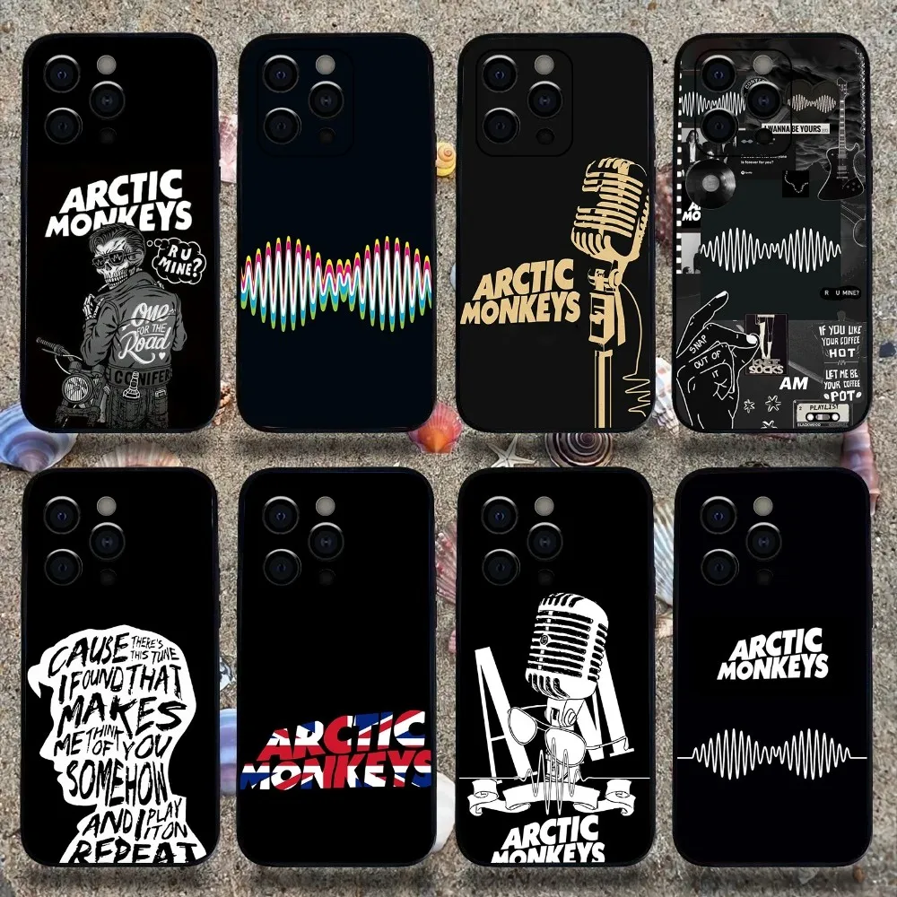 

A-ARCTIC MONKEYS Rock Phone Case For Apple iPhone 15,14,13,12,11,Pro,X,XS,Max,XR,Plus,Mini Soft Black Cover