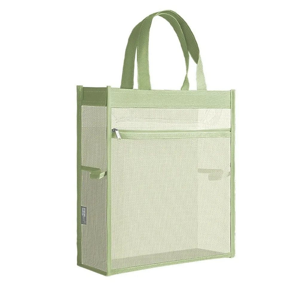 Mesh Stationery Storage Bag Transparent Large Capacity Document Bag Thickened Multifunctional Data Storage Bag