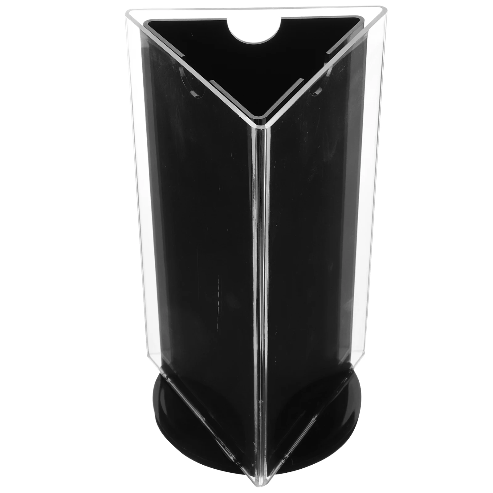 

Rotating Table Card Acrylic Sign Holder Black Menu Display Stand Clear Visibility Easy Clean Multi Occasion Use Desktop Paper