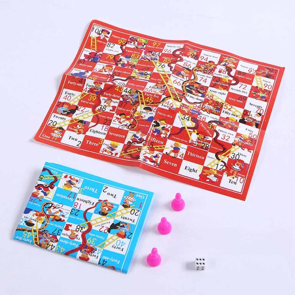 

Funny Snakes and Ladders Chess Games Educational Foldable Chessboard for Kids Children Toys Board Game for Party Birthday Gifts