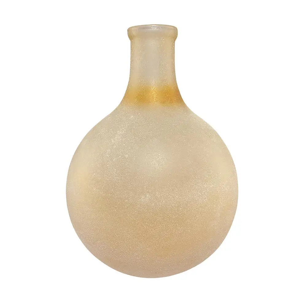 Beige Decorative Glass Flower Vase for Home Decor