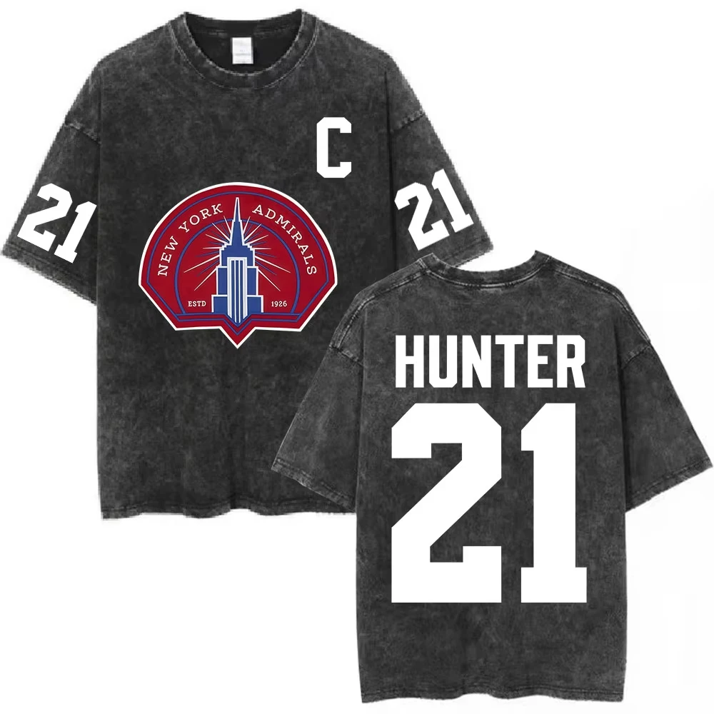 Heated Rivalry Scott Hunter 21 New York Admirals Vintage Washed T-shirts Men's Clothing Fashion Oversized Short Sleeves T Shirts