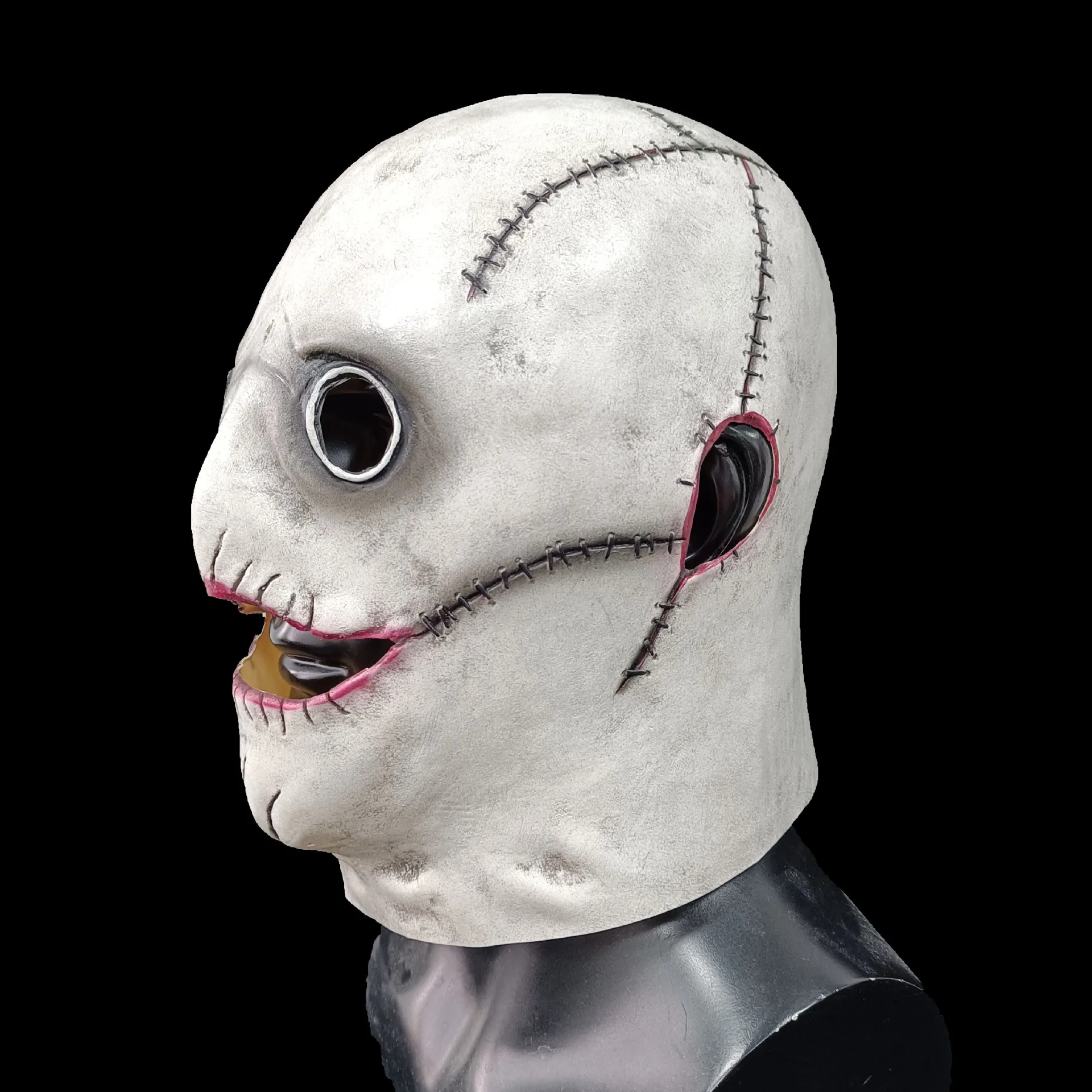 Halloween Genähte Gruselige Latex-Vollkopfmaske, Gruselige Horror-Maske für Erwachsene, Realistisches Genähtes Design Kopfbedeckung für Cosplay-Partys – Detail 4