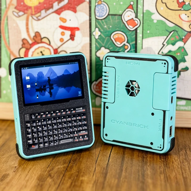 Green Brick 2.0 Raspberry Pi Keyboard Customized Portable Handheld DSI UPS Motherboard Programming Backlit Bluetooth Keyboard