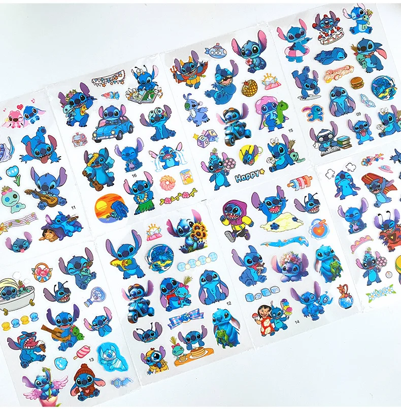 Cute Cartoon DIY Stitch Stickers Kids Birthday Party Favor Supplies PET Hand Account Stickers Gift Box Fillers Creative Gifts