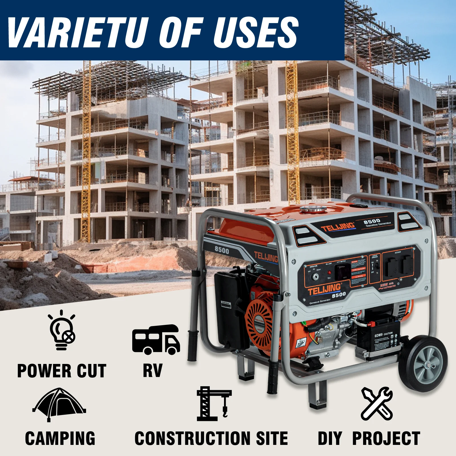 7.5kw 8kw 8.5kw Single or Three phase gasoline household generator 120v/230v/380v manul/Electric starter silent petrol generator