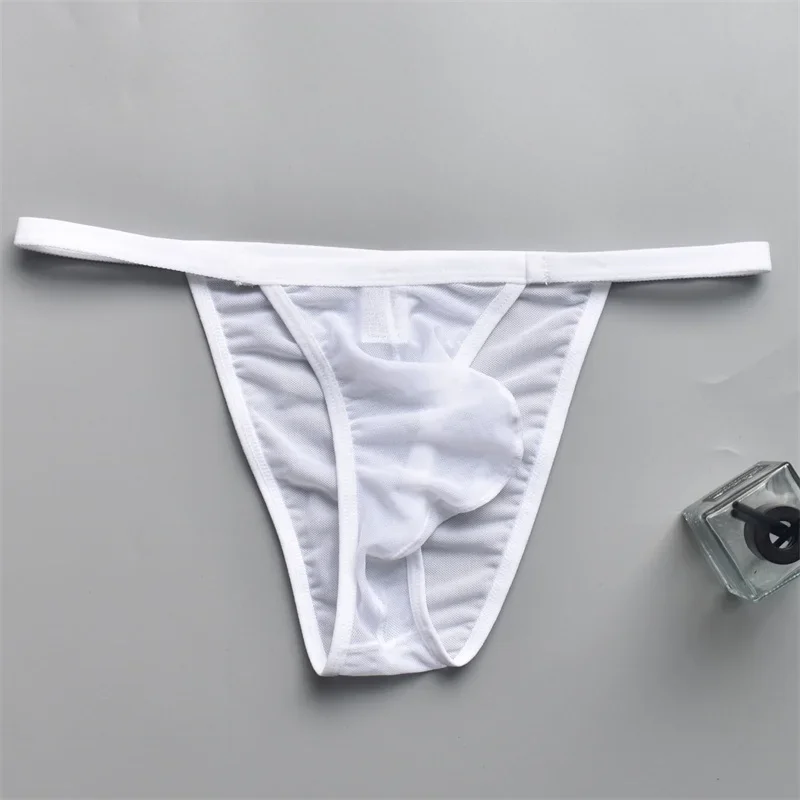 4PCS Sexy Underwear Small Briefs Ultra-thin Seductive Mesh Breathable Perspective Transparent Bikini